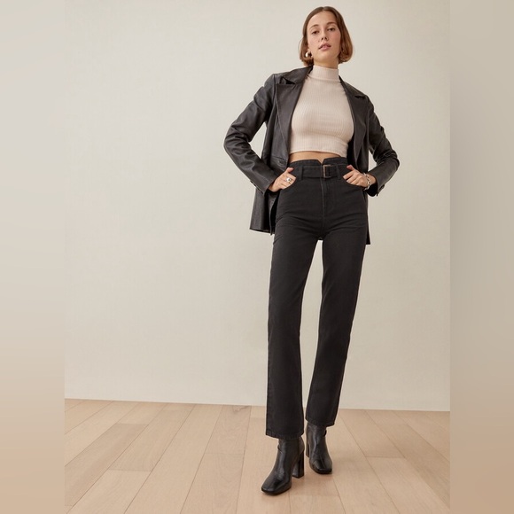 Cynthia Belted High Rise Straight Jeans - Picture 2 of 8